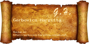 Gerbovics Hargitta névjegykártya